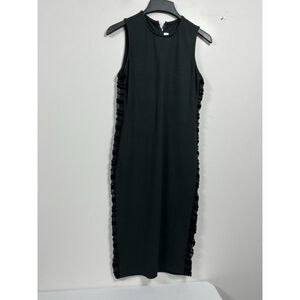 Womans Cetta Fitted Pencil Style Midi Party Dress Large Black Sleevless